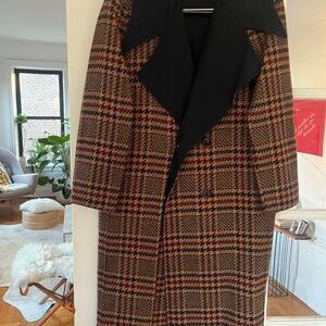 Chic Houndstooth Wool Coat